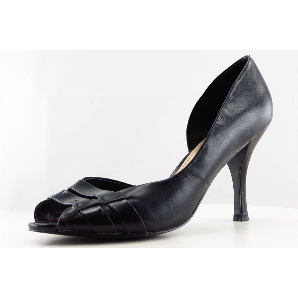Nine West D'Orsay Black Leather Women Shoes Size 8 Medium